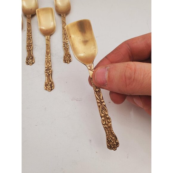 Gold cream spoons, rose flatware, gold wedding flatware, rose decor spoons, - Picture 4 of 10